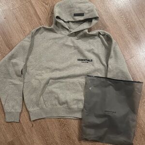 Essentials dark Gray Hoodie “dark oatmeal” extra small xs